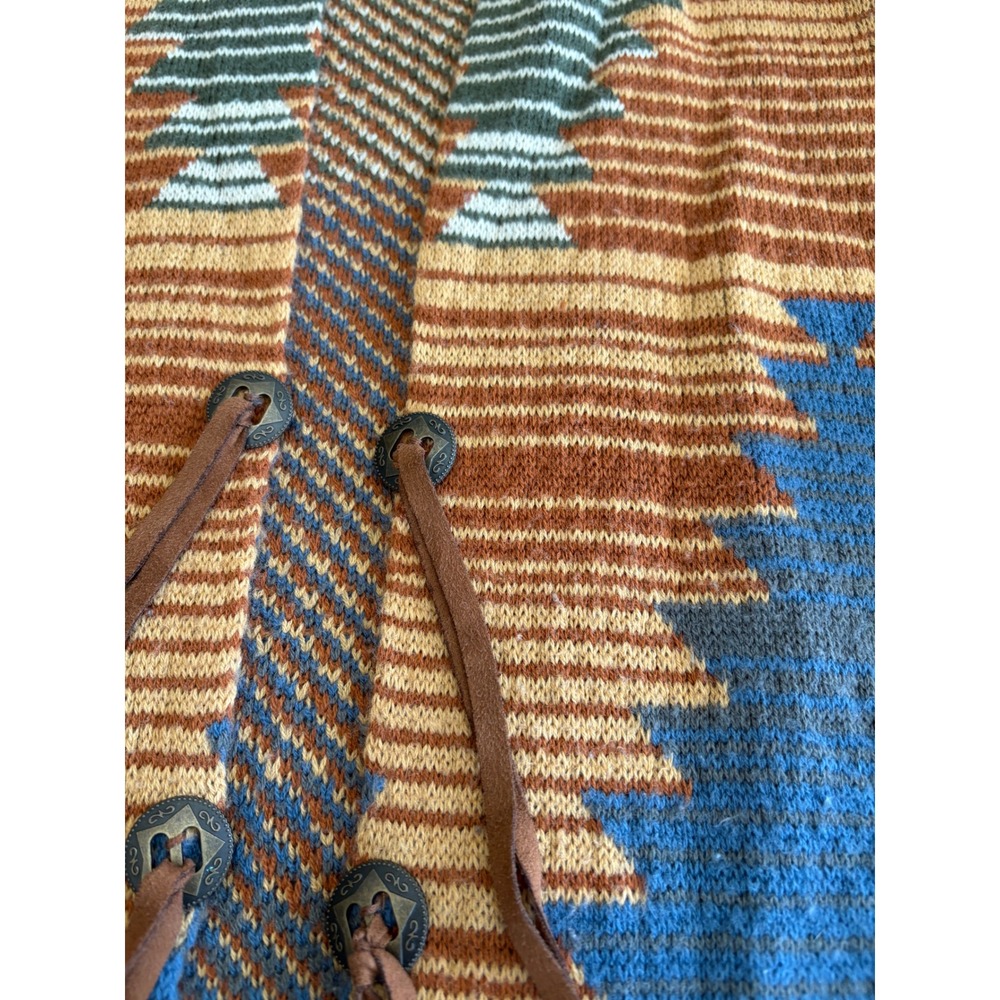 Cotton & Rye Outfitters Southwestern Cardigan Blue Orange Aztec Concho Sweater M - Picture 2 of 7